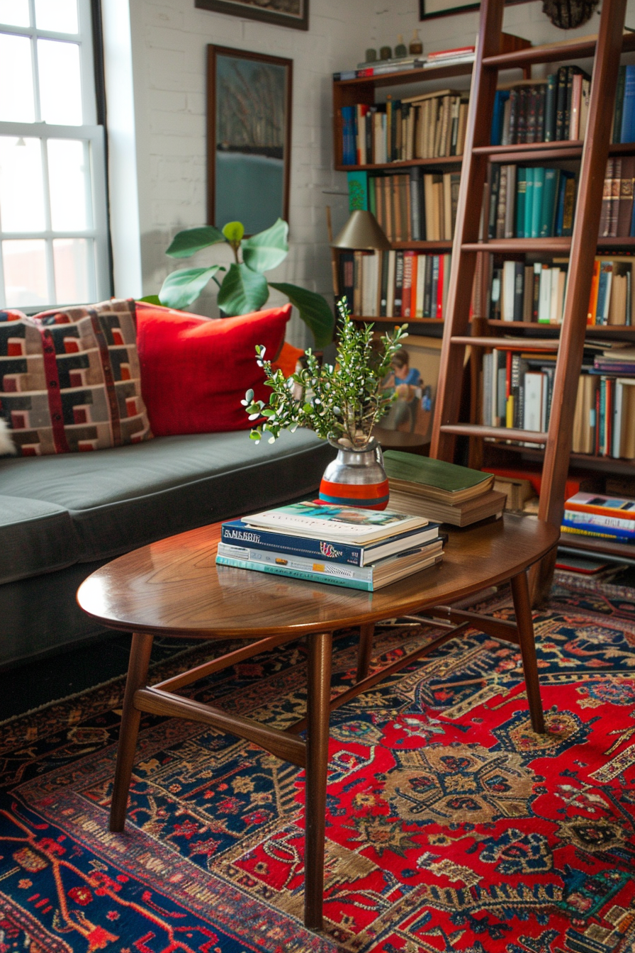 Eclectic mix of modern and vintage furniture