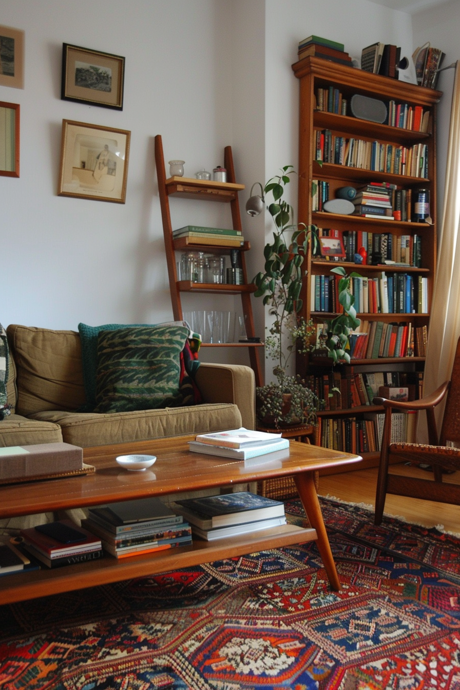 Eclectic mix of modern and vintage furniture