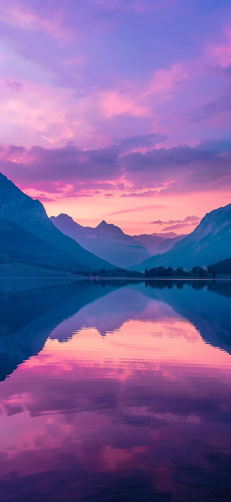 mountain reflections at dusk
