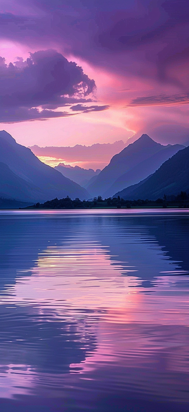 mountain reflections at dusk