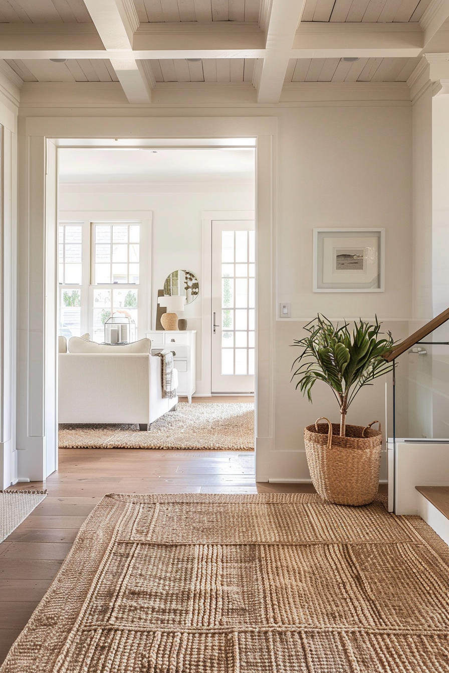 Natural fiber rugs like jute, sisal, or seagrass