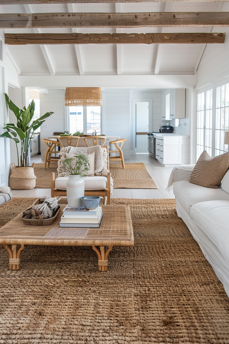 Natural fiber rugs like jute, sisal, or seagrass