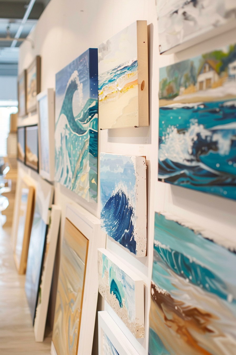 Artwork reflecting seascapes in modern styles