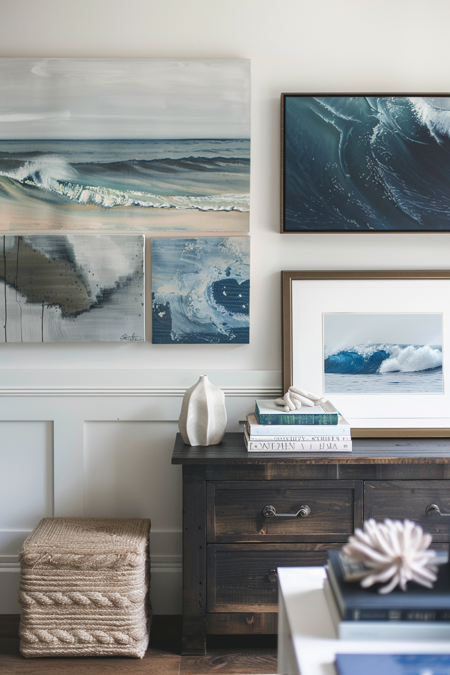 Artwork reflecting seascapes in modern styles