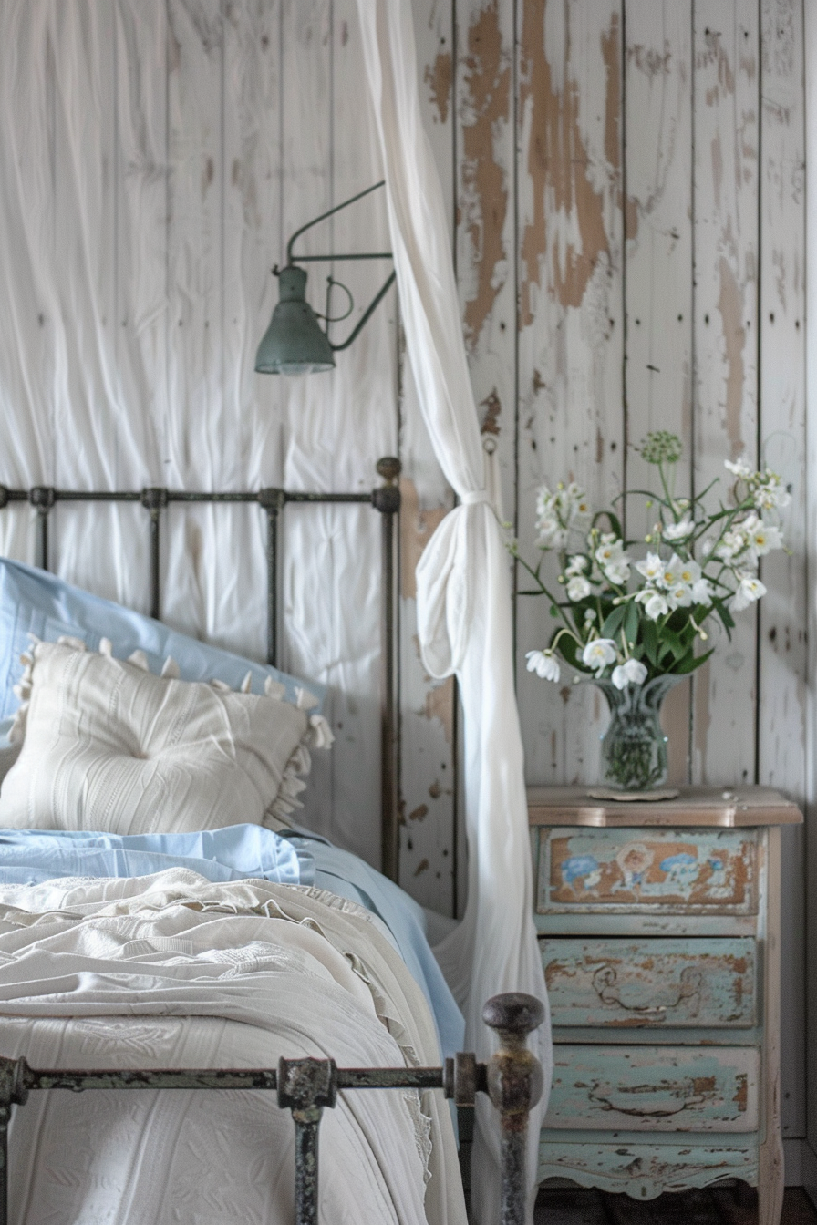 Soft and shabby chic bedroom