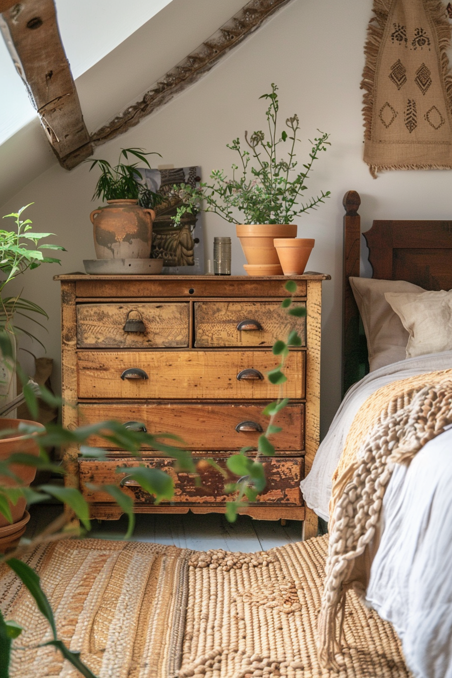 Rustic bohemian bedroom retreat