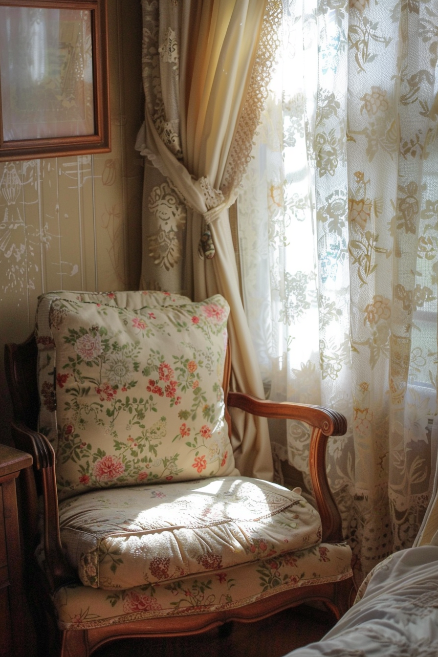 Vintage floral comfort with feminine touches