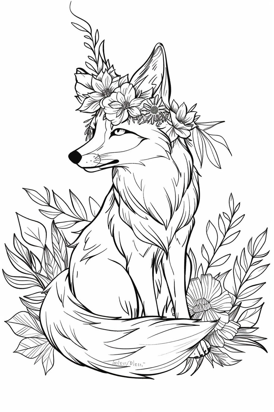 Fox with a flower crown
