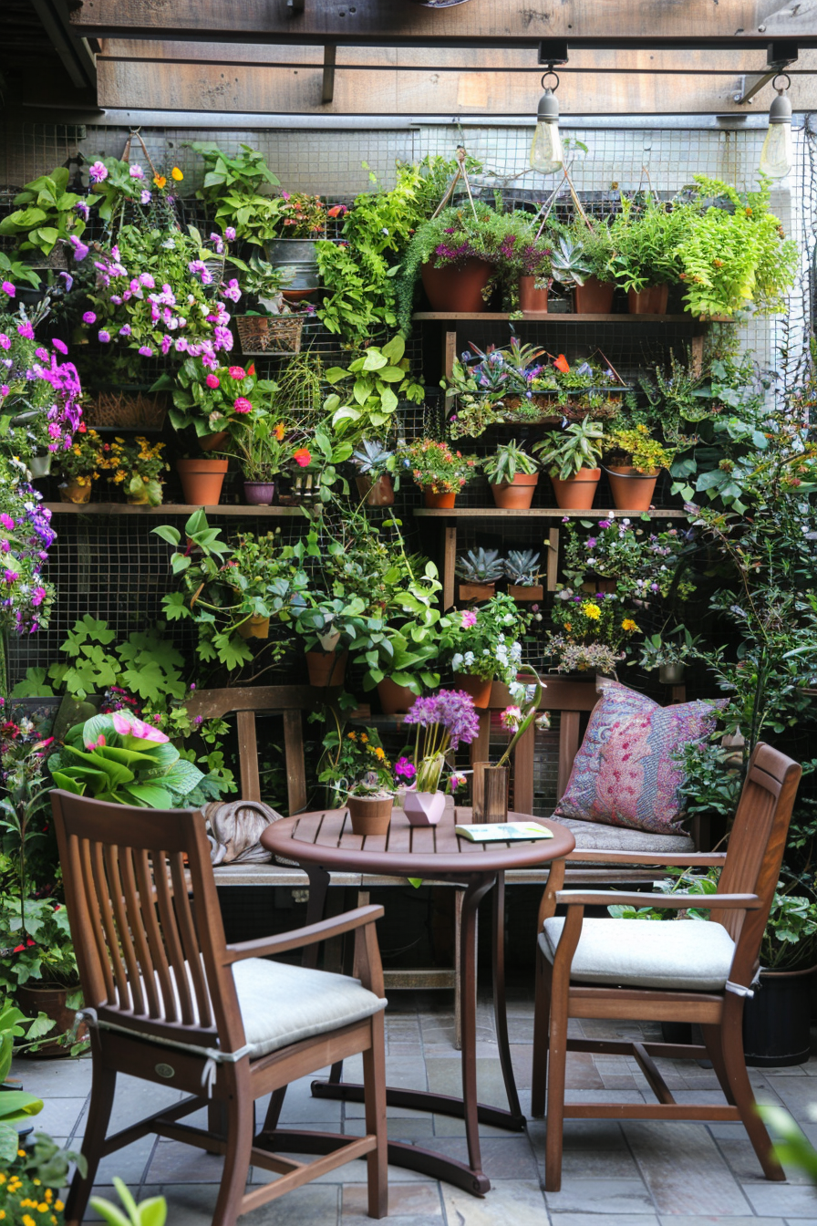 Vertical gardening in a small backyard