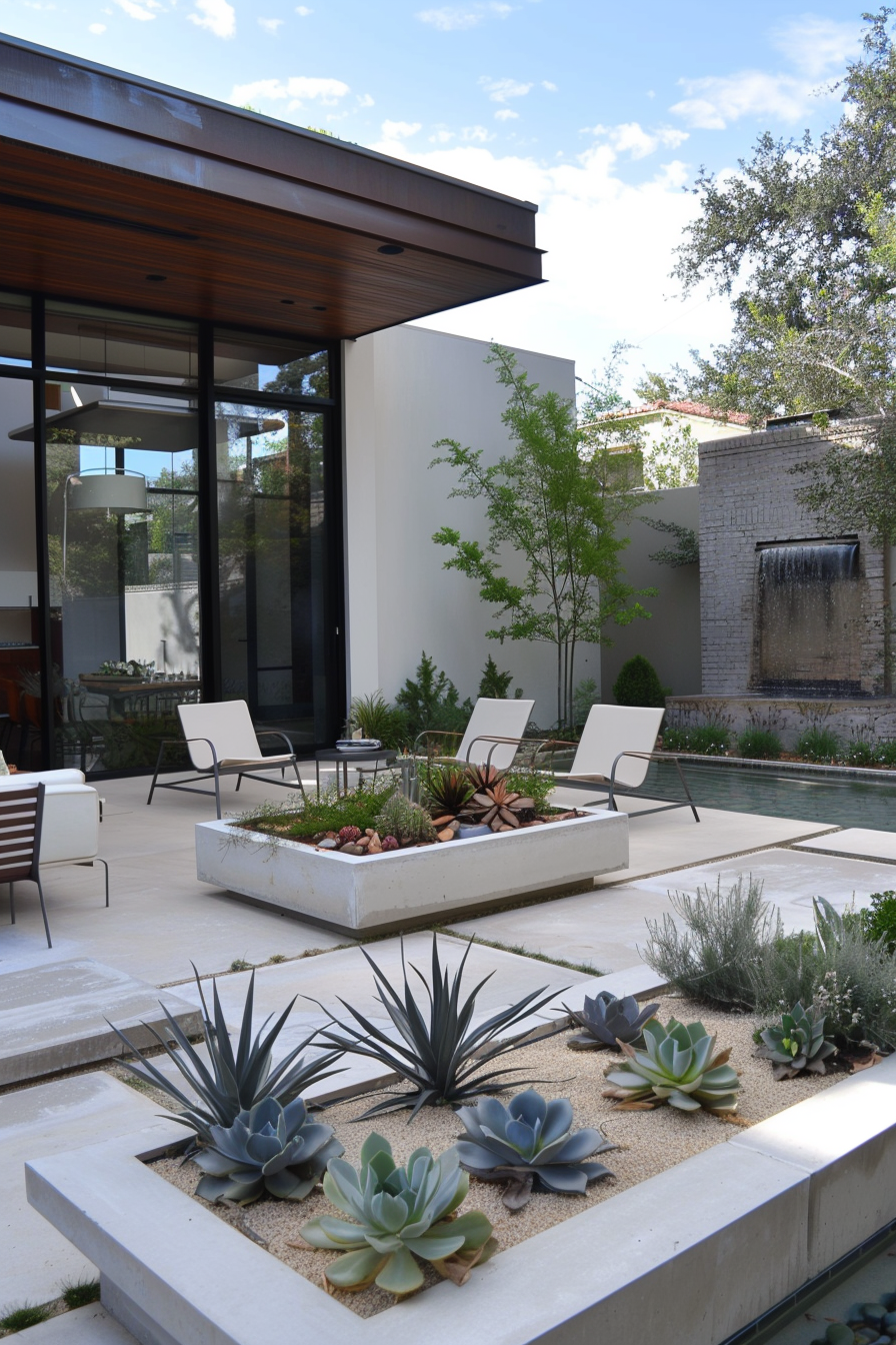 Modern backyard design with clean lines and sleek materials
