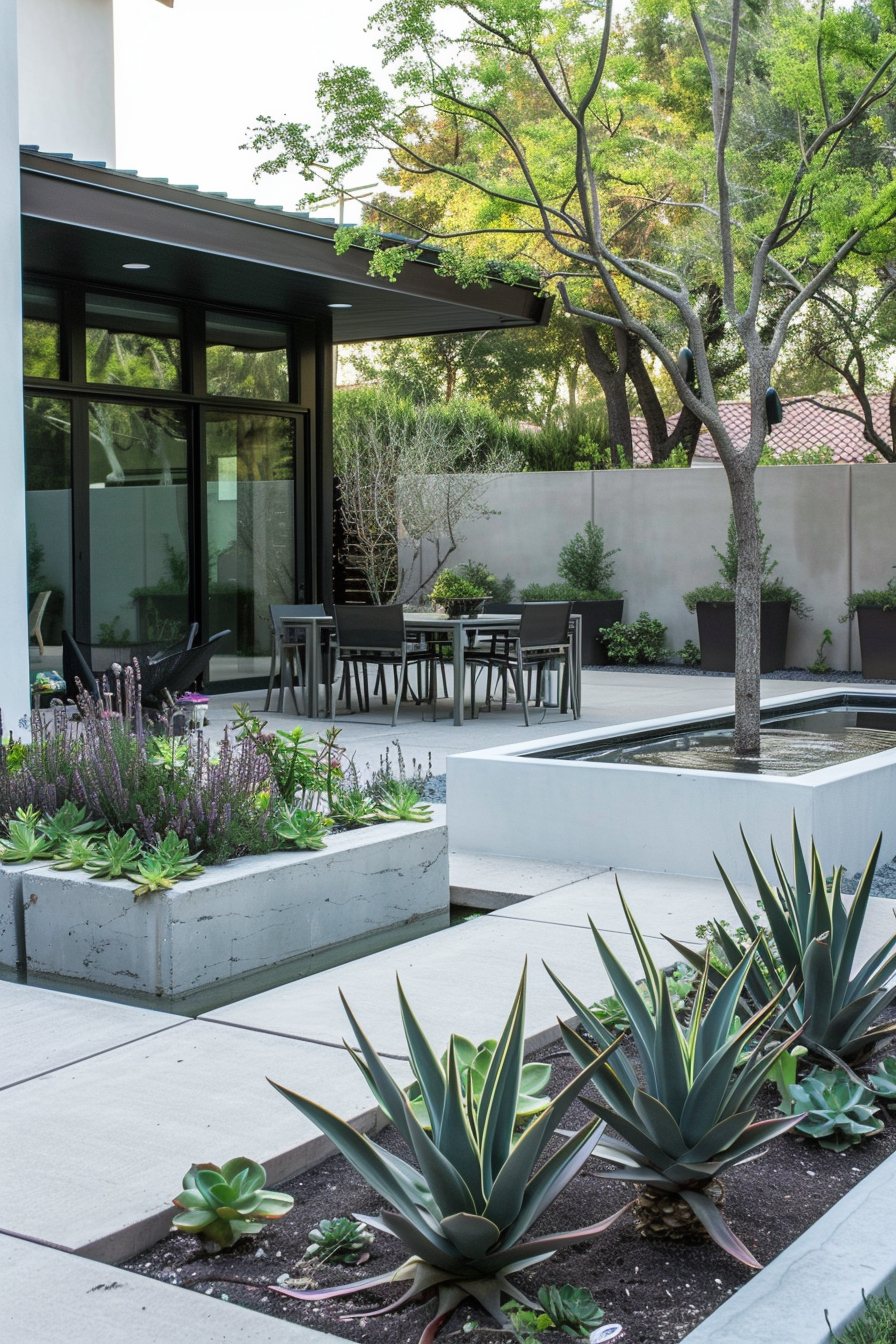 Sleek, minimalist elements in a modern backyard design