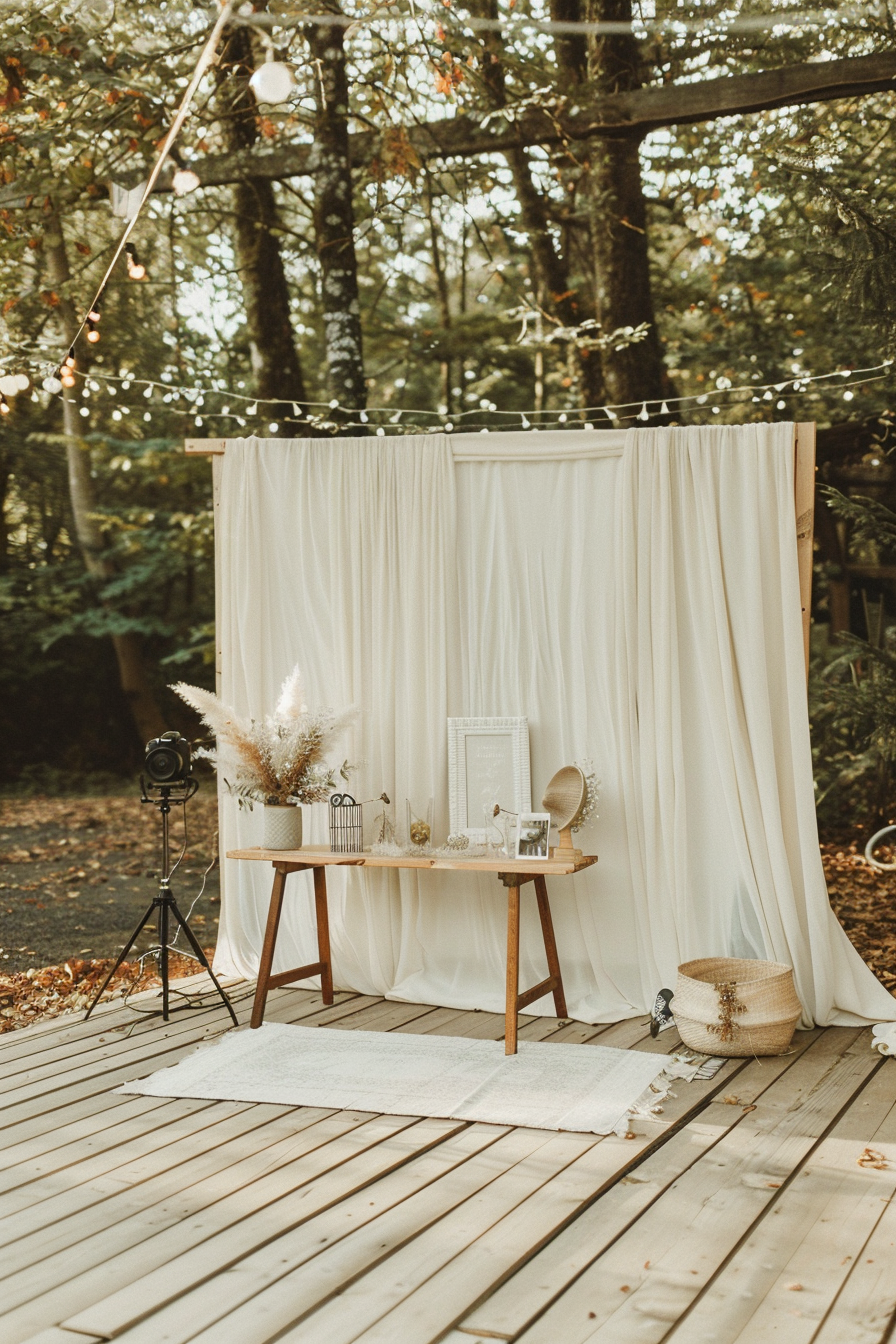 Interactive DIY photo booth with props for guests