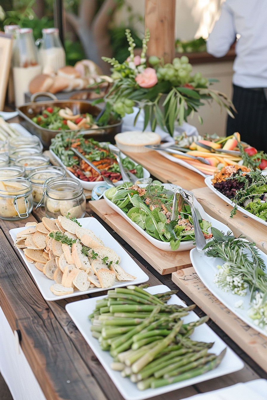 Seasonal wedding menu with fresh spring ingredients