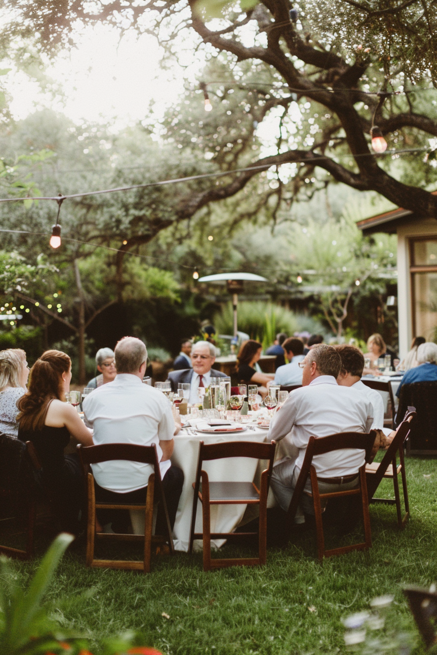 Intimate backyard wedding with a small guest list