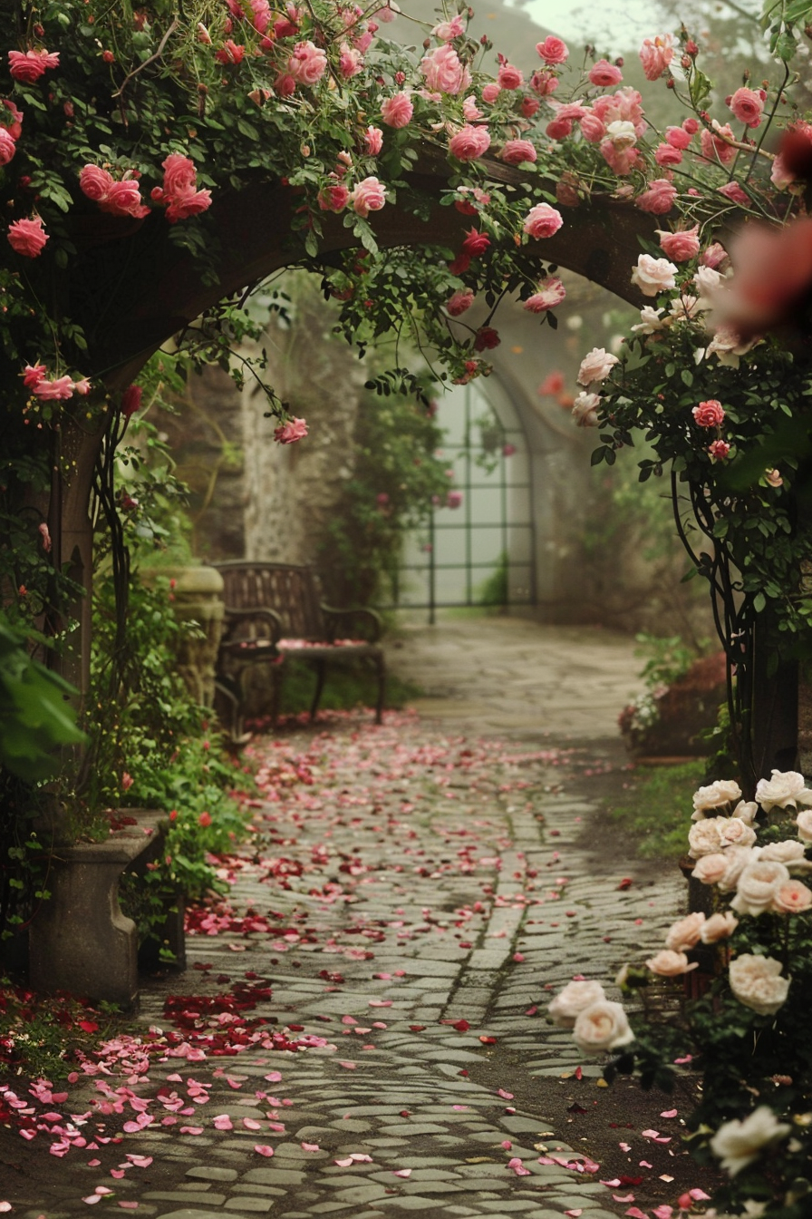 Old-fashioned roses such as heirloom and David Austin varieties