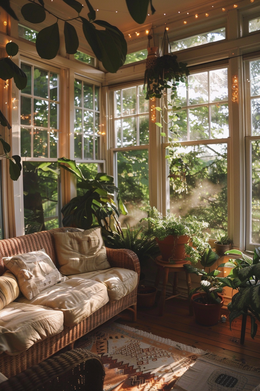 Serene Cottagecore Sunroom