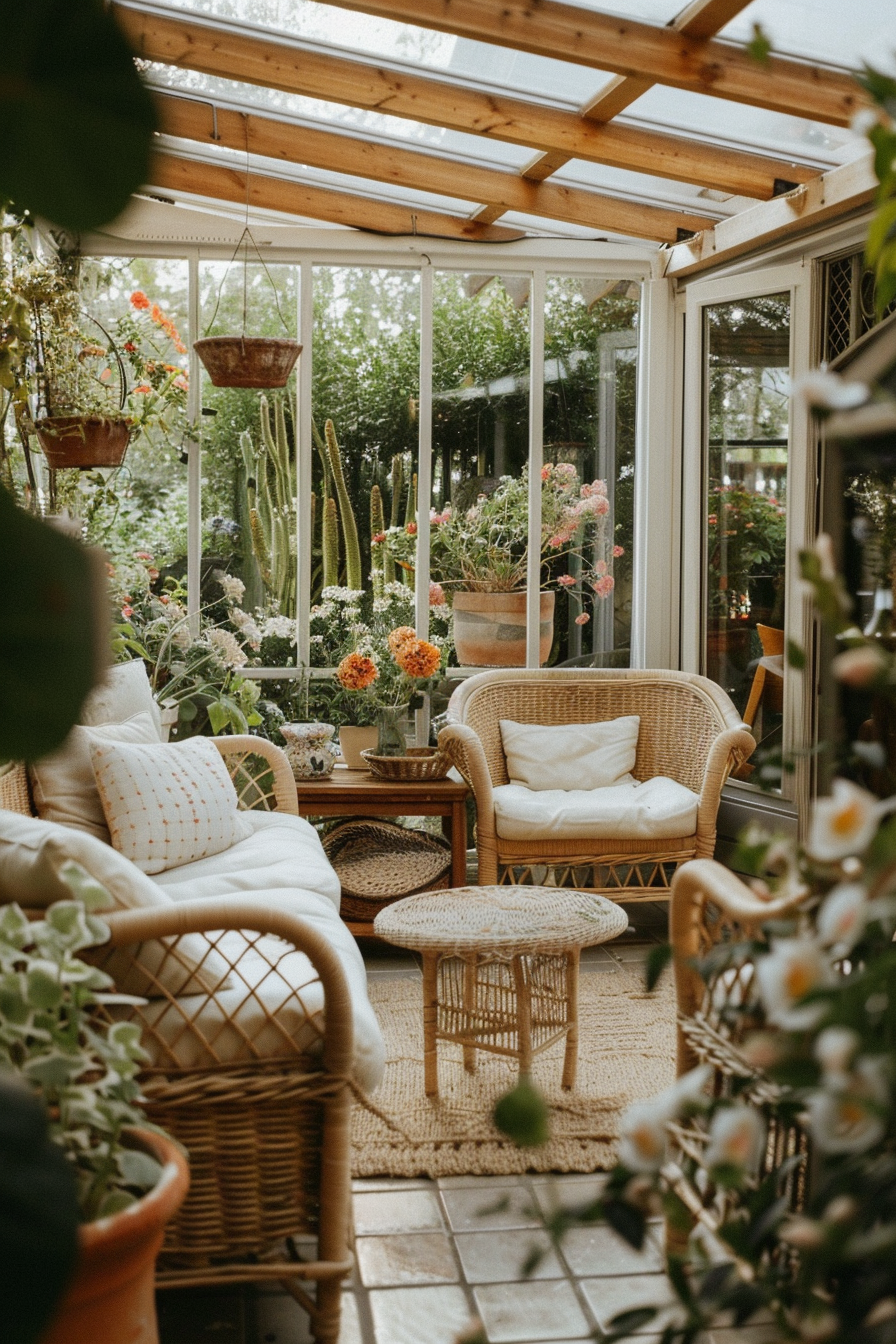 Serene Cottagecore Sunroom
