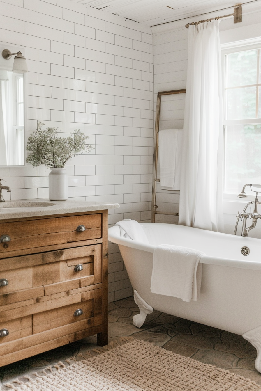 Inviting Cottagecore Bathroom