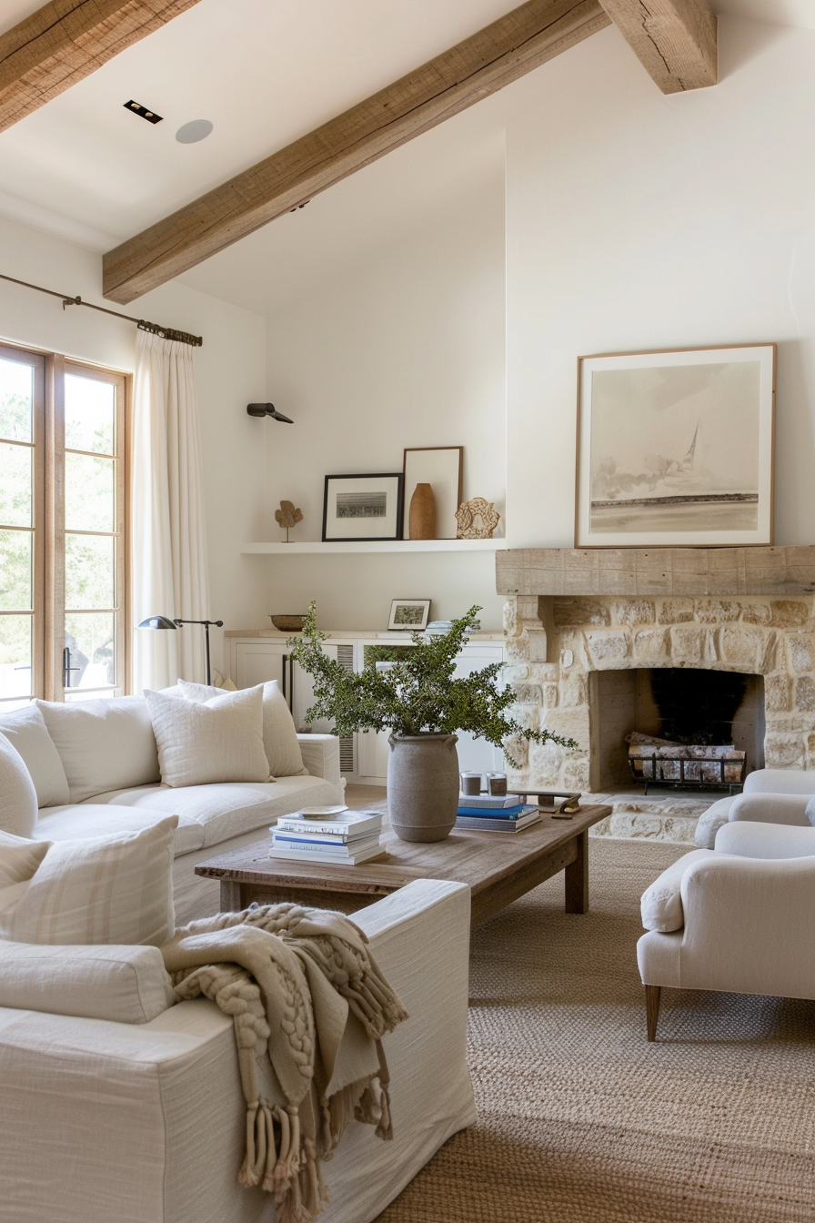 Farmhouse living room with comfortable furniture