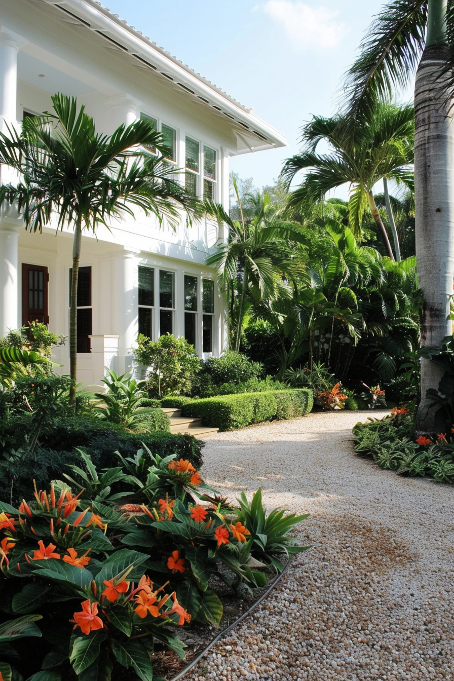 Florida landscape with drought-tolerant and salt-resistant plants.