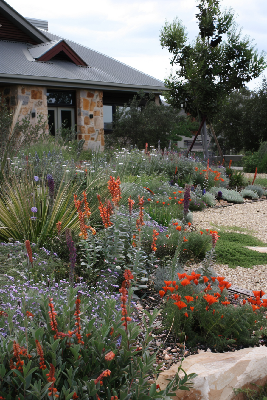 Australian landscape with native and drought-tolerant plants.