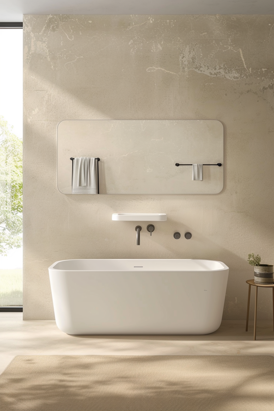 Wall-mounted faucet and rectangular sink