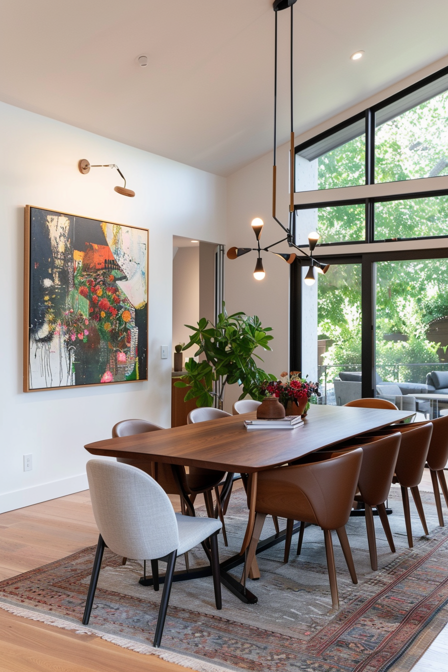 Dining room with a focal point