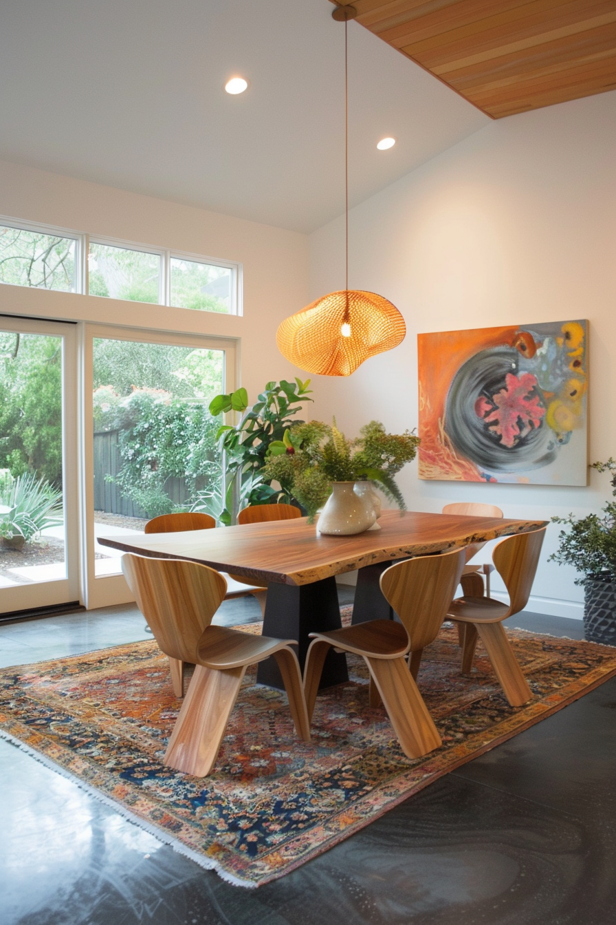 Dining room with a focal point