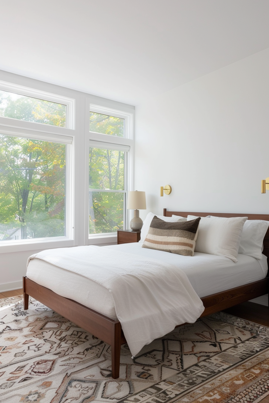Mid-century modern bedroom with clean lines and simple forms