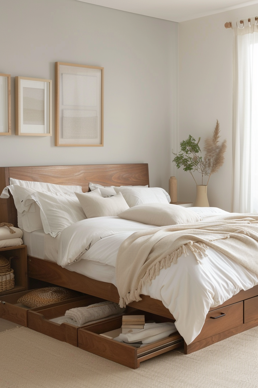 Organized and clutter-free mid-century modern bedroom