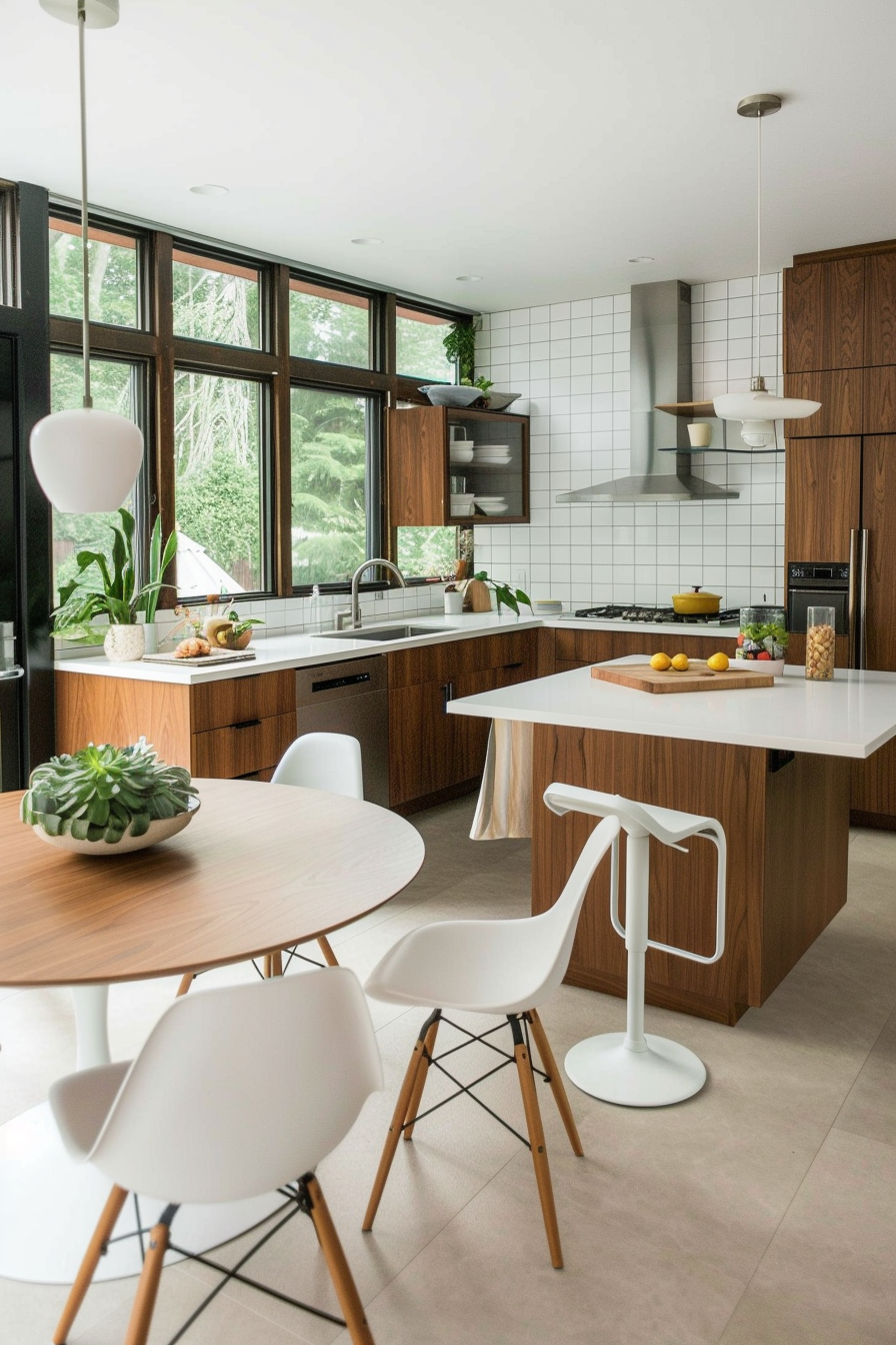 Tulip table with sleek pedestal base