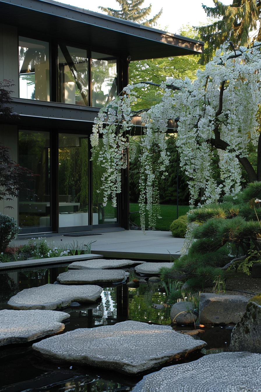 Dramatic Japanese Pieris with cascading flowers
