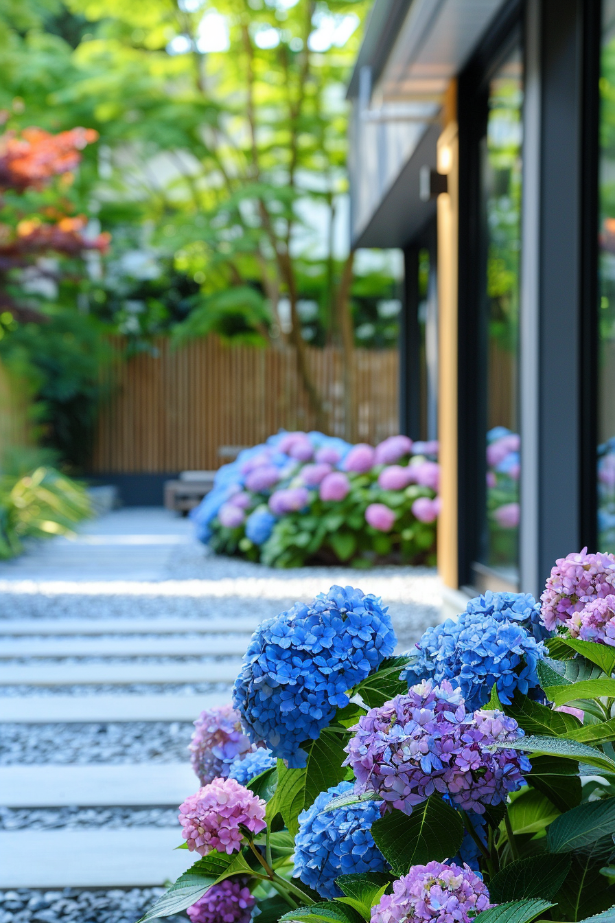 Hydrangeas in bloom