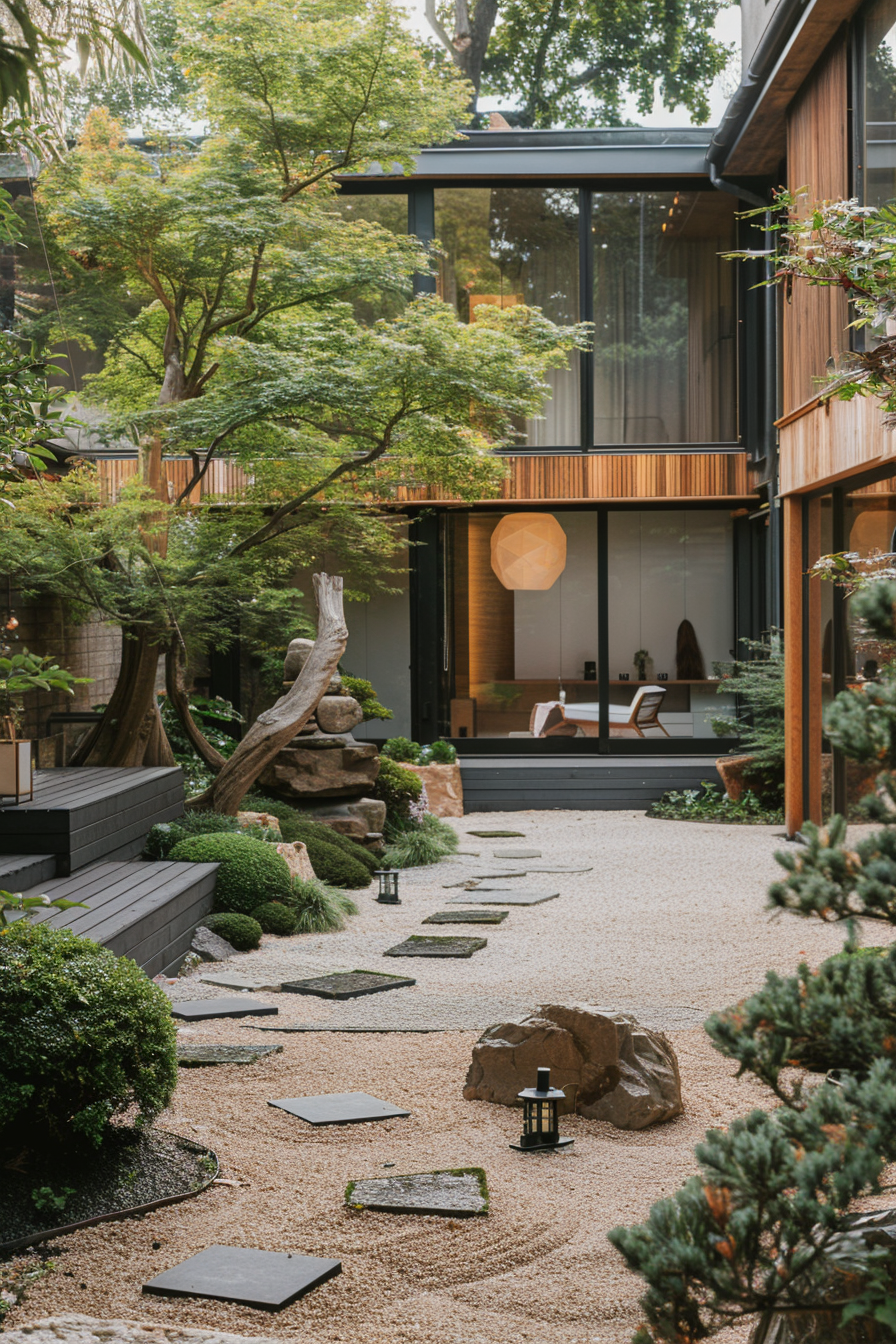 Japanese Cedars forming a backdrop