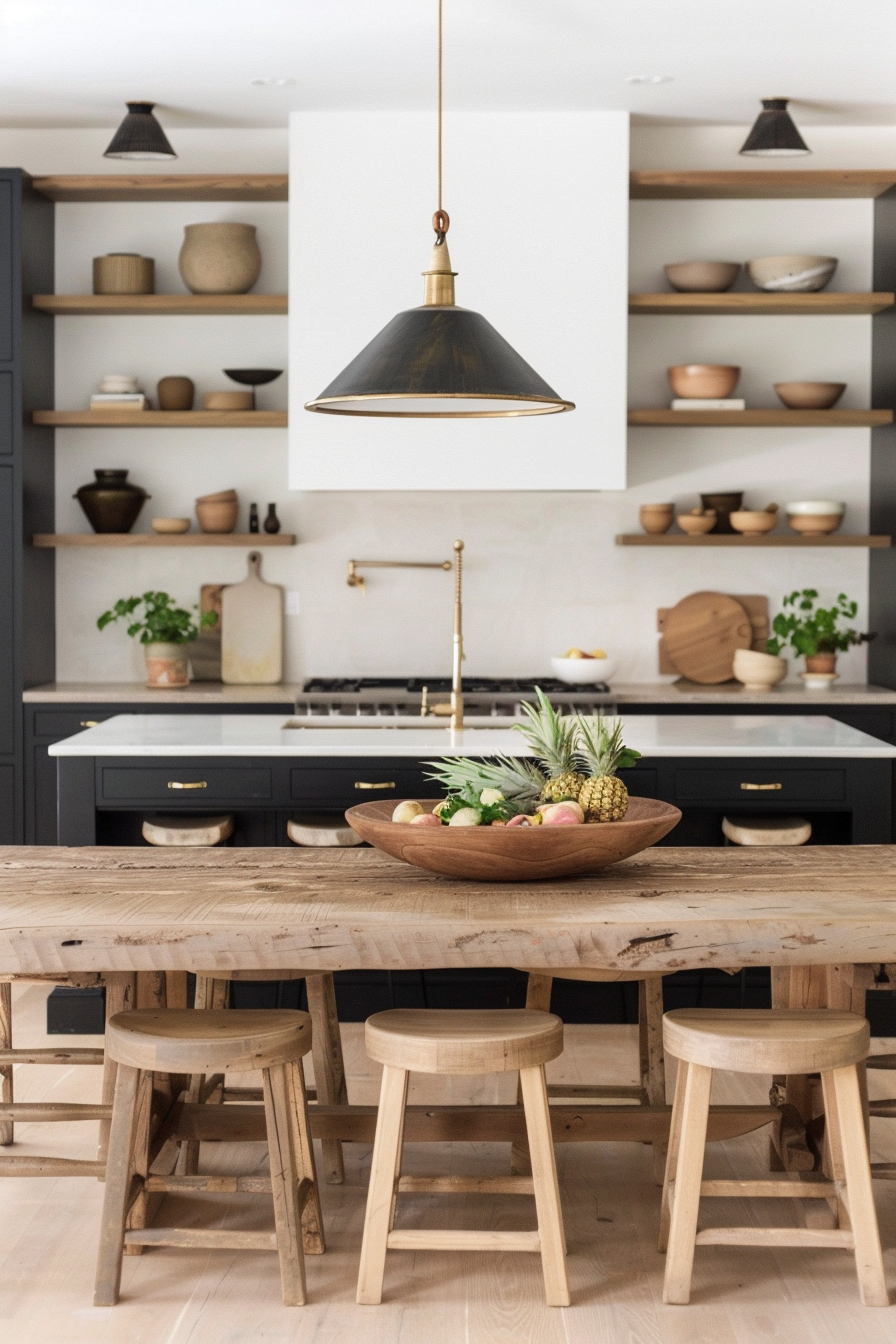 Natural wood elements in modern rustic decor
