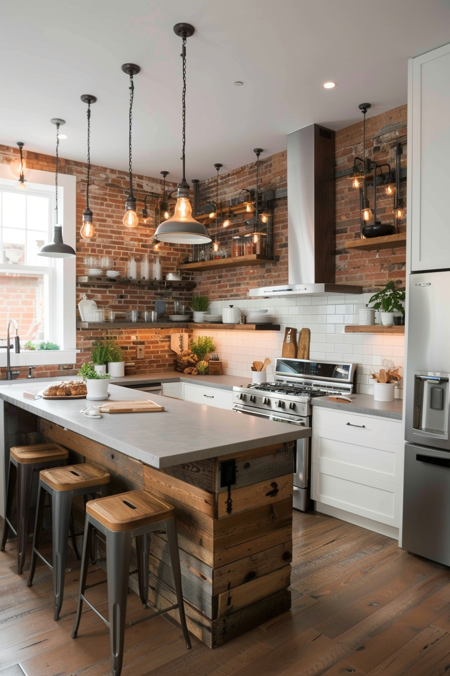 Industrial accents in modern rustic decor