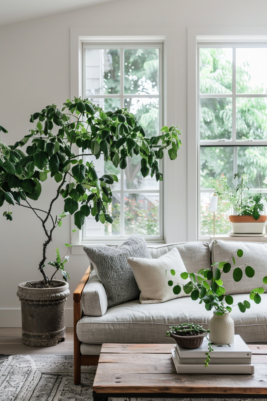 Greenery in modern rustic decor
