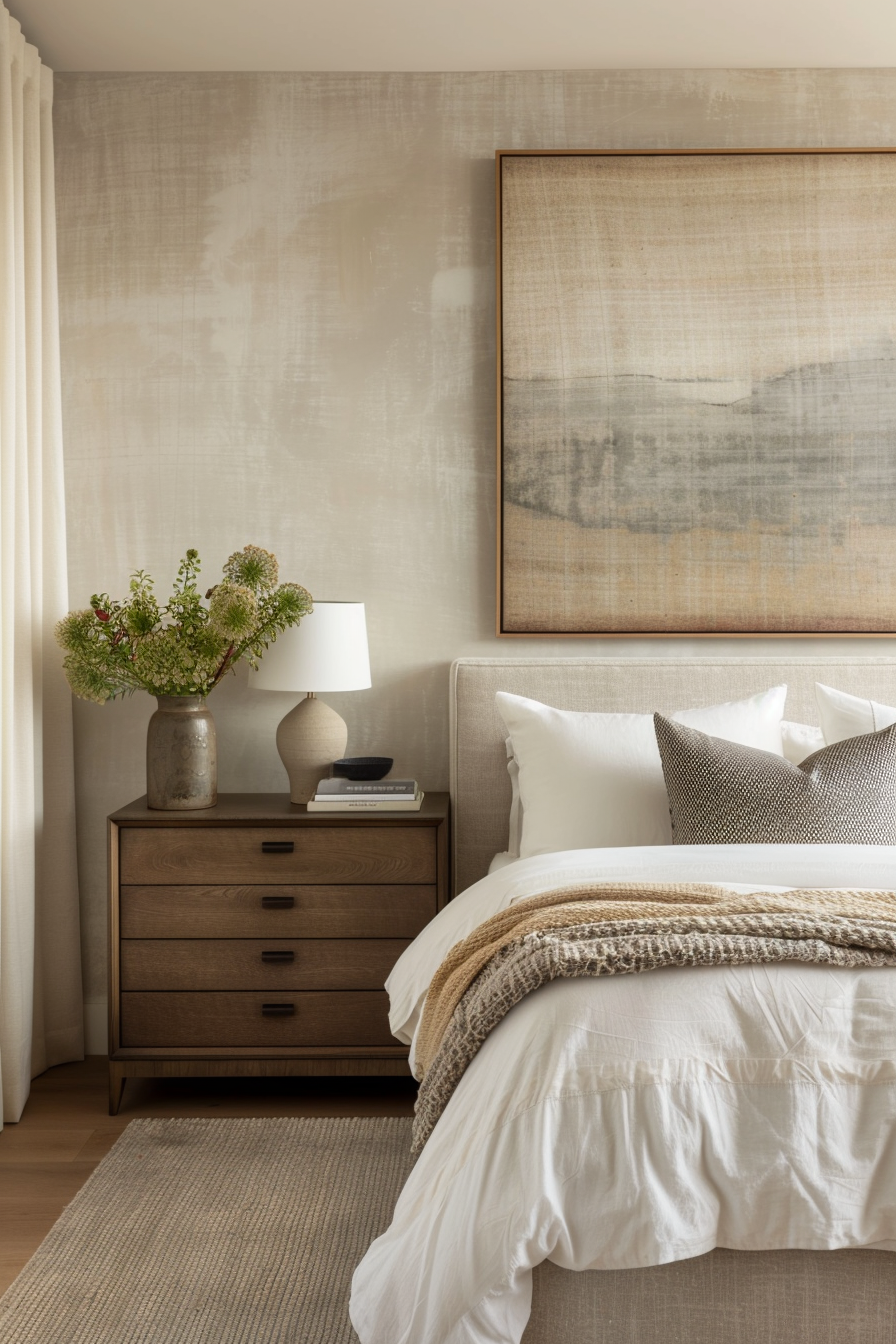 Large-scale paintings with earthy tones