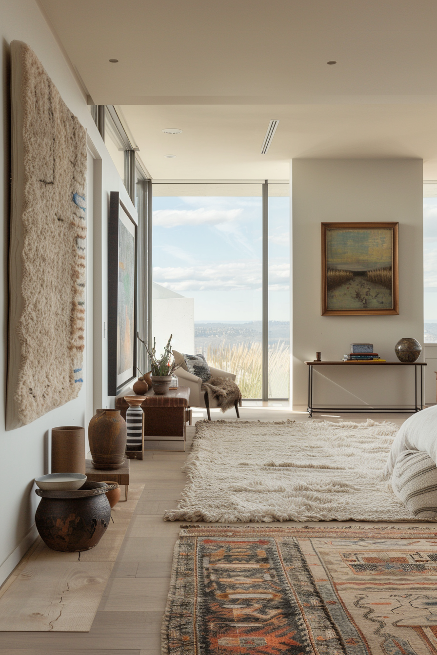 Sculptural pieces and ceramics for added character