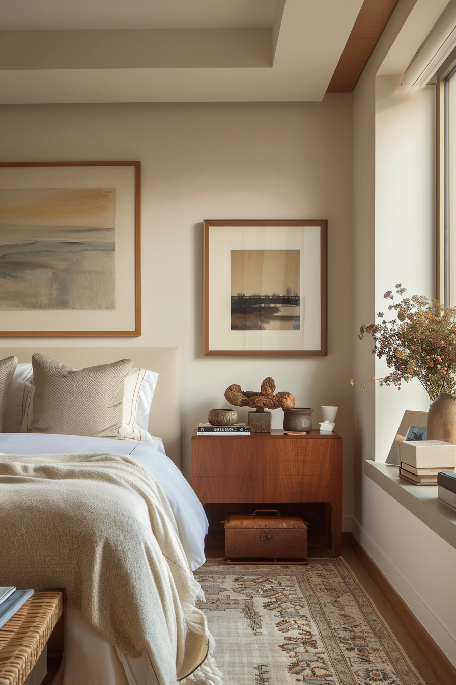 Sculptural pieces and ceramics for added character