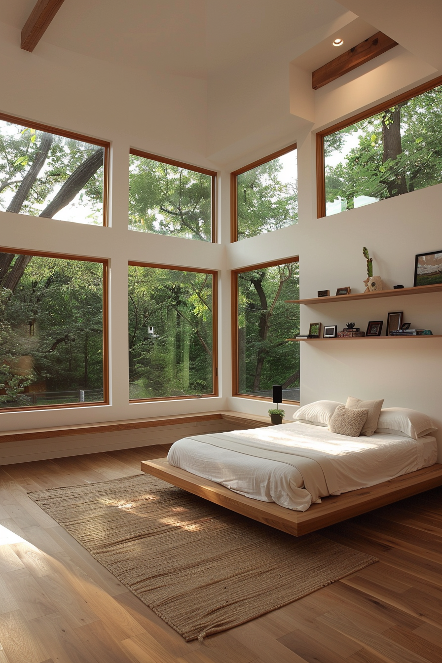 Open and airy bedroom space