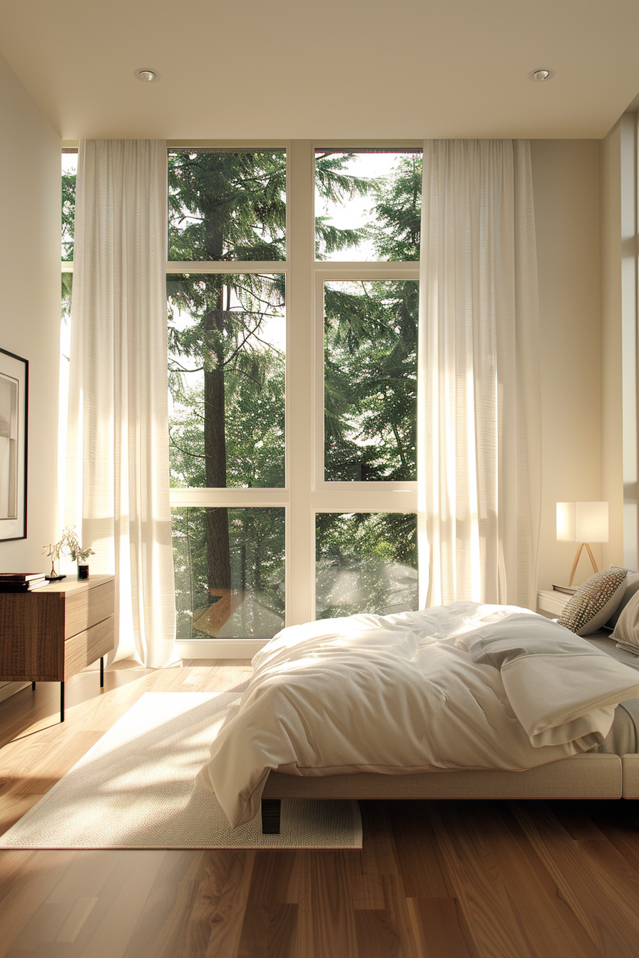 Light-filled room with minimal furniture