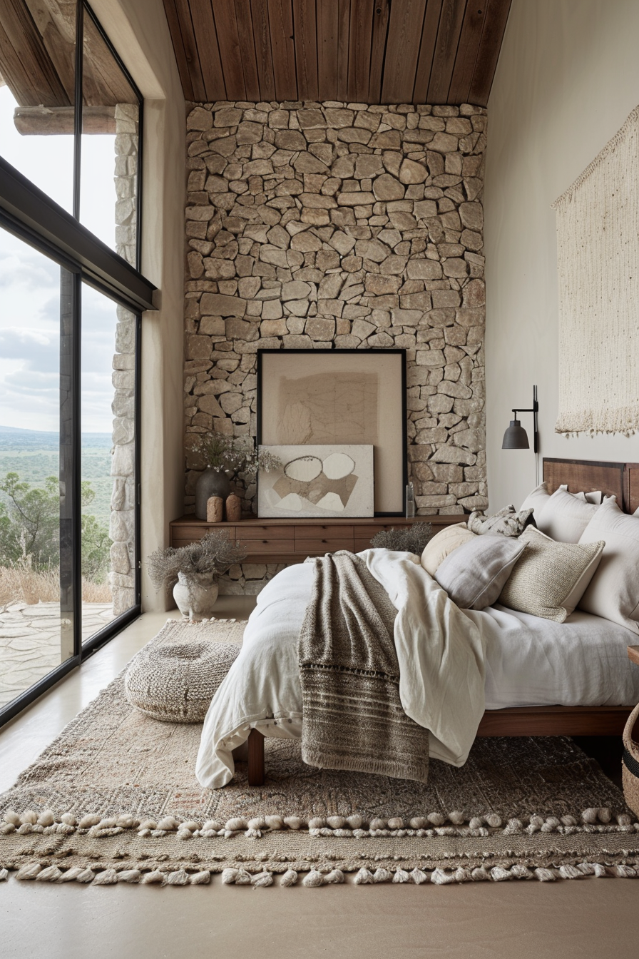 Raw and natural beauty of materials in bedroom