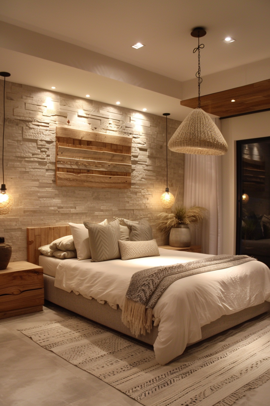 Combination of lighting sources with natural materials