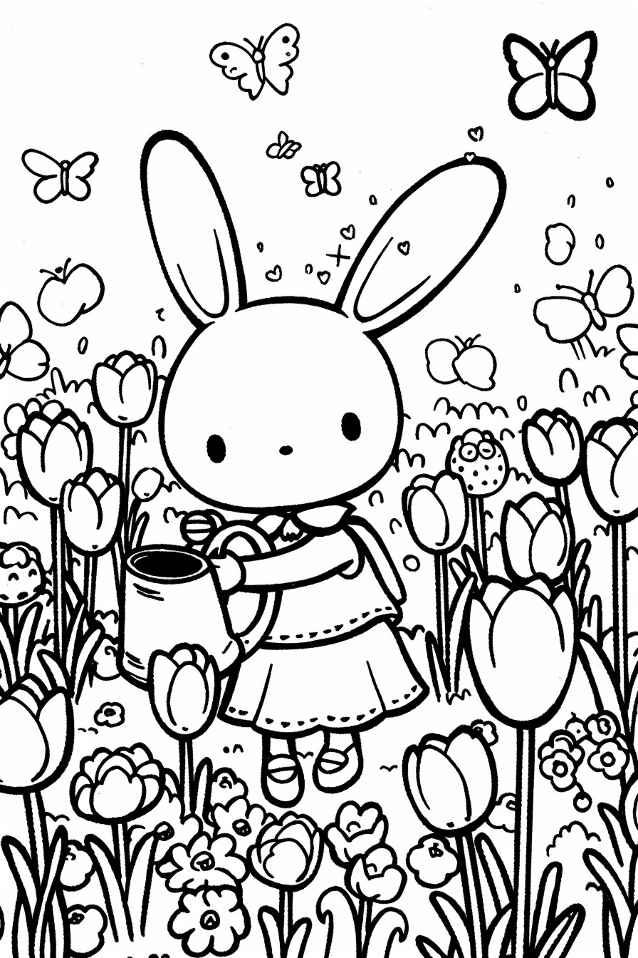 My Melody in a flower garden