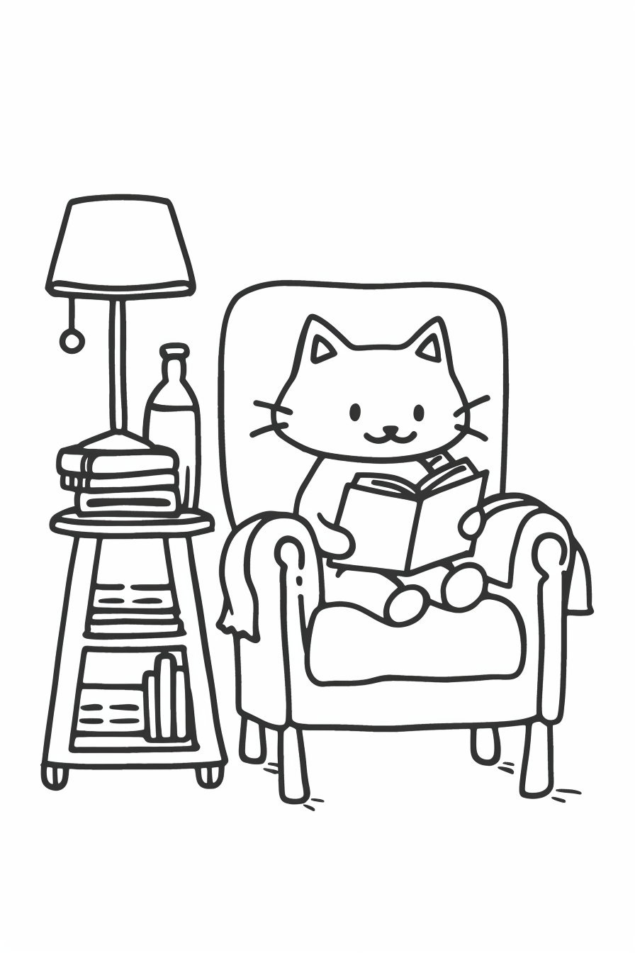 Chococat reading a book