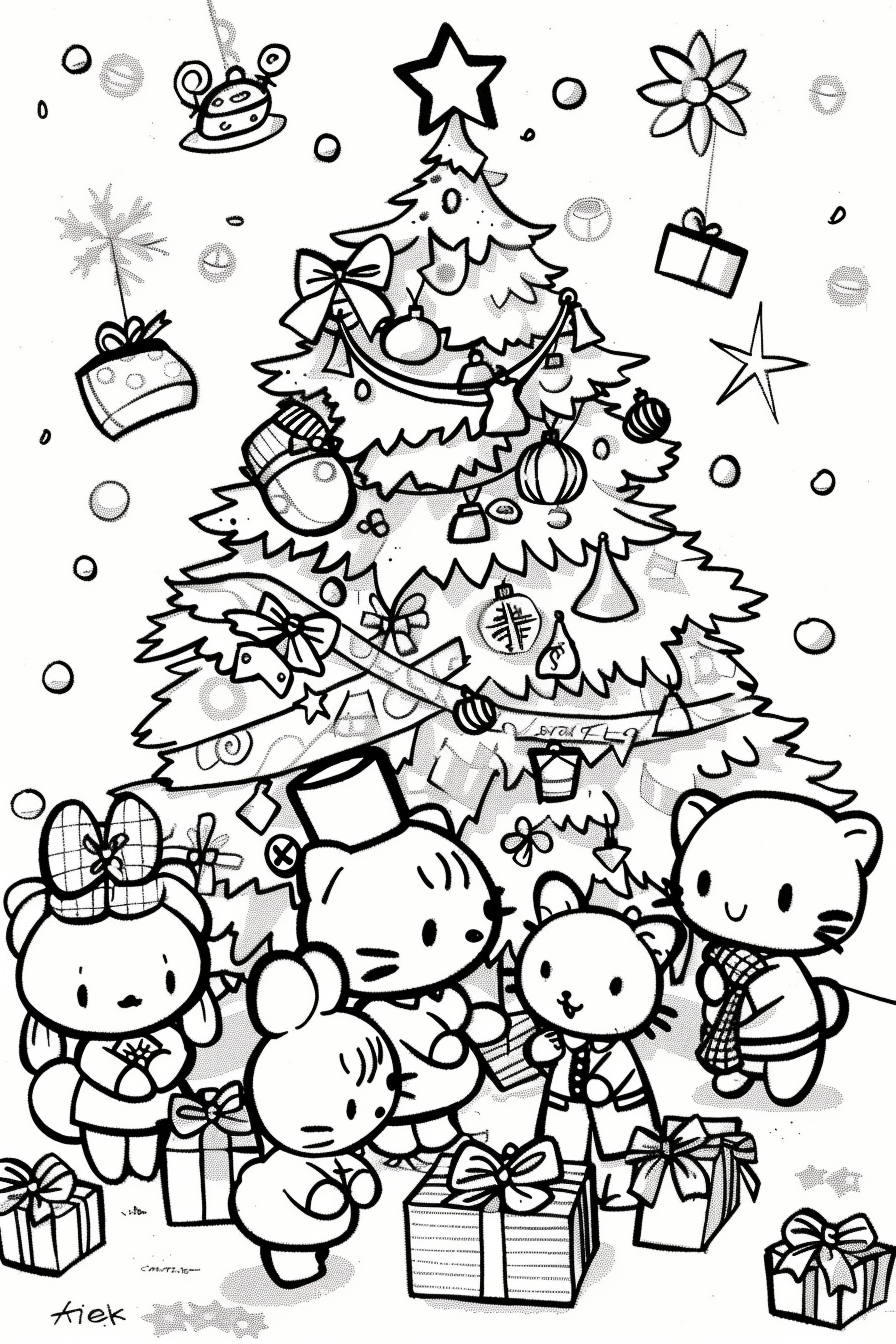 Sanrio characters celebrating Christmas