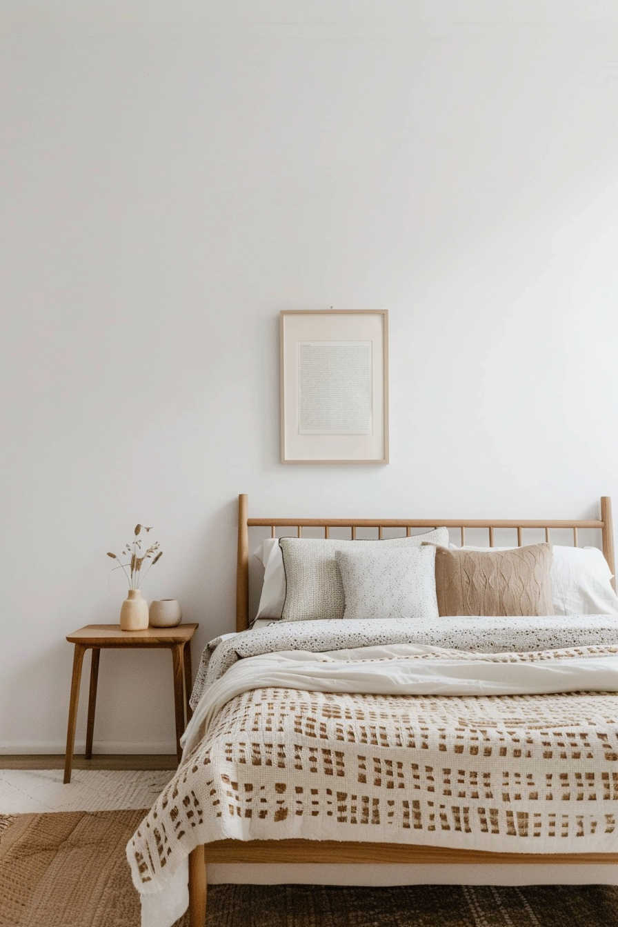 Minimalist Scandinavian bedroom with clean lines