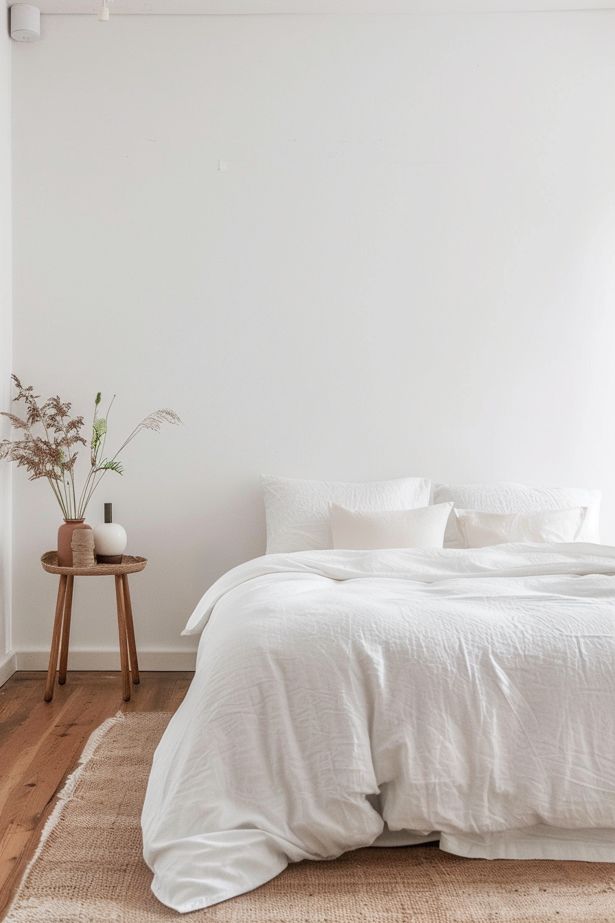 Minimalist and clutter-free Scandinavian bedroom