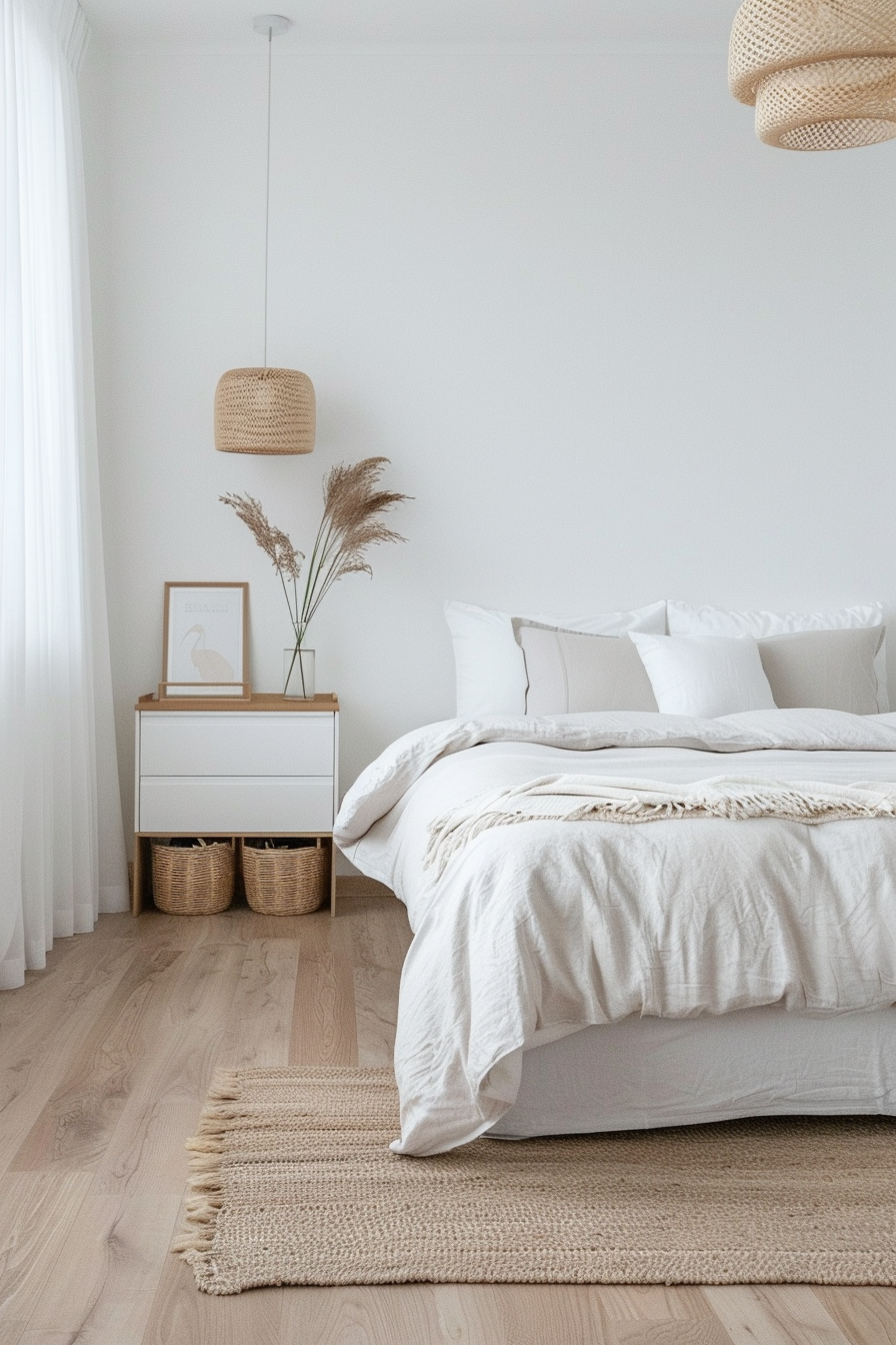 Scandinavian bedroom with functional storage